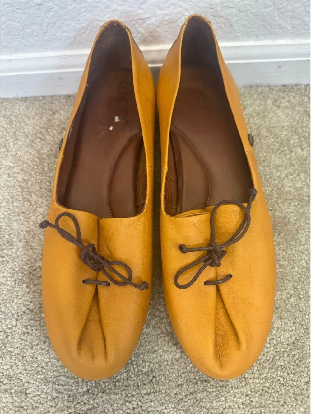 Sergio Tomani EU 41 Leather Slip On Shoes Amarillo Tuka Comfort Insoles